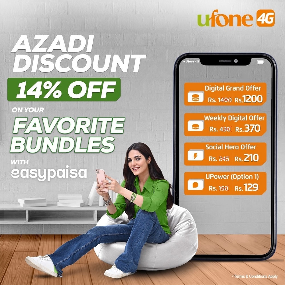 Independence Day with Ufone 4G Exciting Cashback Offer through Easypaisa