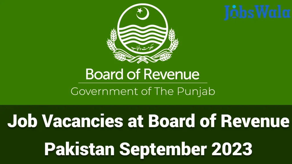 Job Vacancies at Board of Revenue Pakistan September 2023